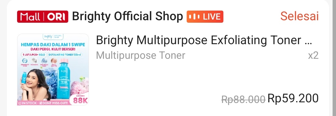 winteriested's tweet photo. ✧ wts brighty multipurpose exfoliating toner 130ml new ori ✧

- harga : 47k
- exp : 12/2027
- masih disegel yaa belum dibuka samsek
- box penyok dari sananya yaa

bisa req live dan keep event, dom bogor, co via shopee https://t.co/u9riQZFpXe