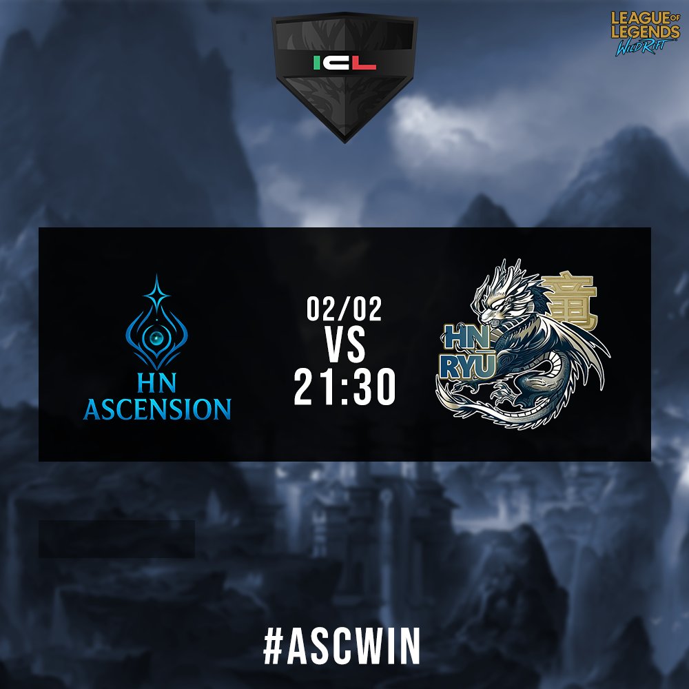 ASCEsportsIT's tweet photo. IT'S MATCHDAY!
Today we face HN Ryu in our first game of the #WildRift Italian League 2026.
Let's go win our first match!
#ASCWIN #AscendWithUs https://t.co/ocxr6xA5nH