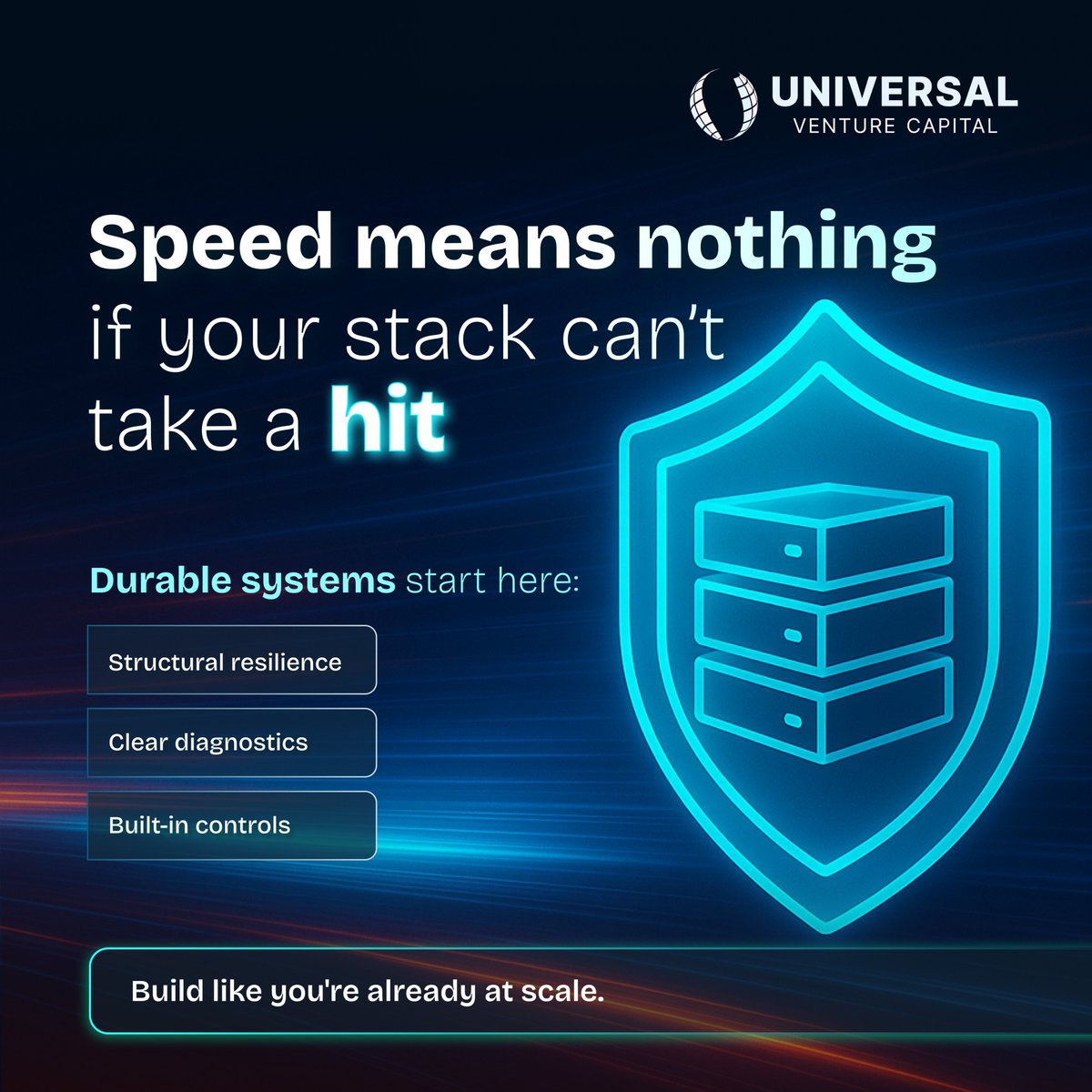 universal_vc_'s tweet photo. You want to scale fast?
Make sure your infra doesn’t fall apart under pressure.
Resilience, explainability, and controls aren’t extras, they’re required.
Build it like the world is already watching.
#InfraThatLasts #FoundersAtWork #InfraStack https://t.co/Zf1nmnXVTS