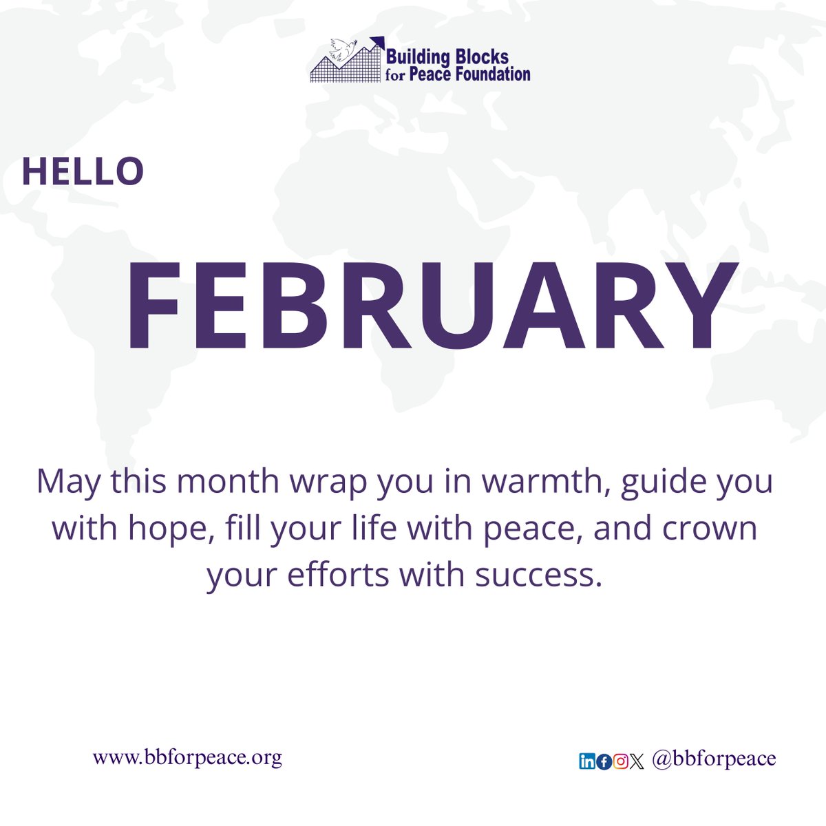 bbforpeace's tweet image. May February wrap you in warmth, guide you with hope, fill your life with peace, and crown your efforts with success.

Happy New Month to you and yours.

From all of us @bbforpeace!

#HappyNewMonth