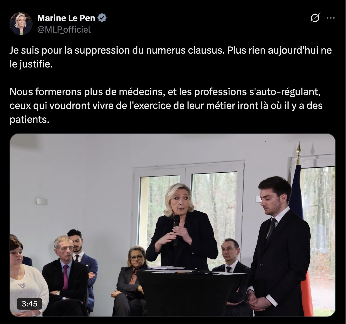Nain_Portekoi's tweet image. Quel meilleur exemple de ce qu'est le RN que ce moment où Marine Le Pen nous apprend que sa solution pour résoudre le problème des déserts médicaux, c'est de supprimer quelque chose qui n'existe pas.
#BandeDeNeuneus
(le Numérus Clausus a été supprimé en 2020)