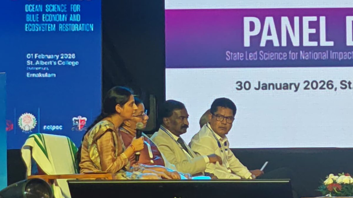 sandtdepartment's tweet photo. Dr. Pooja Yadav, Joint Director, CST UP participated in Panel Discussion on "State led Science for National Impact: Convergence, collaboration and commercialization" in 38th Kerala Science Congress in Ernakulam from 30-1-26 to 2-2-26. https://t.co/dyxQsmxFqB