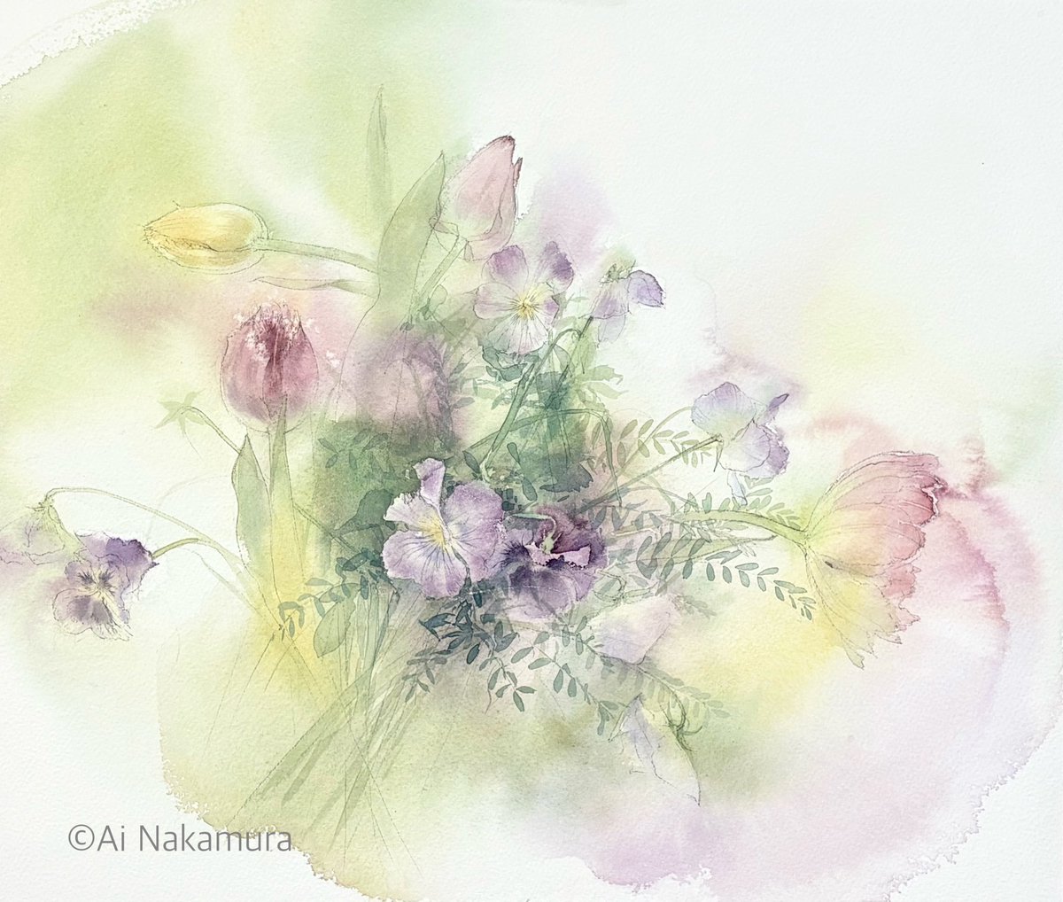 「春のお花たち」

the flowers of spring.

#watercolor  #水彩画　#シュミンケホラダム　#お花