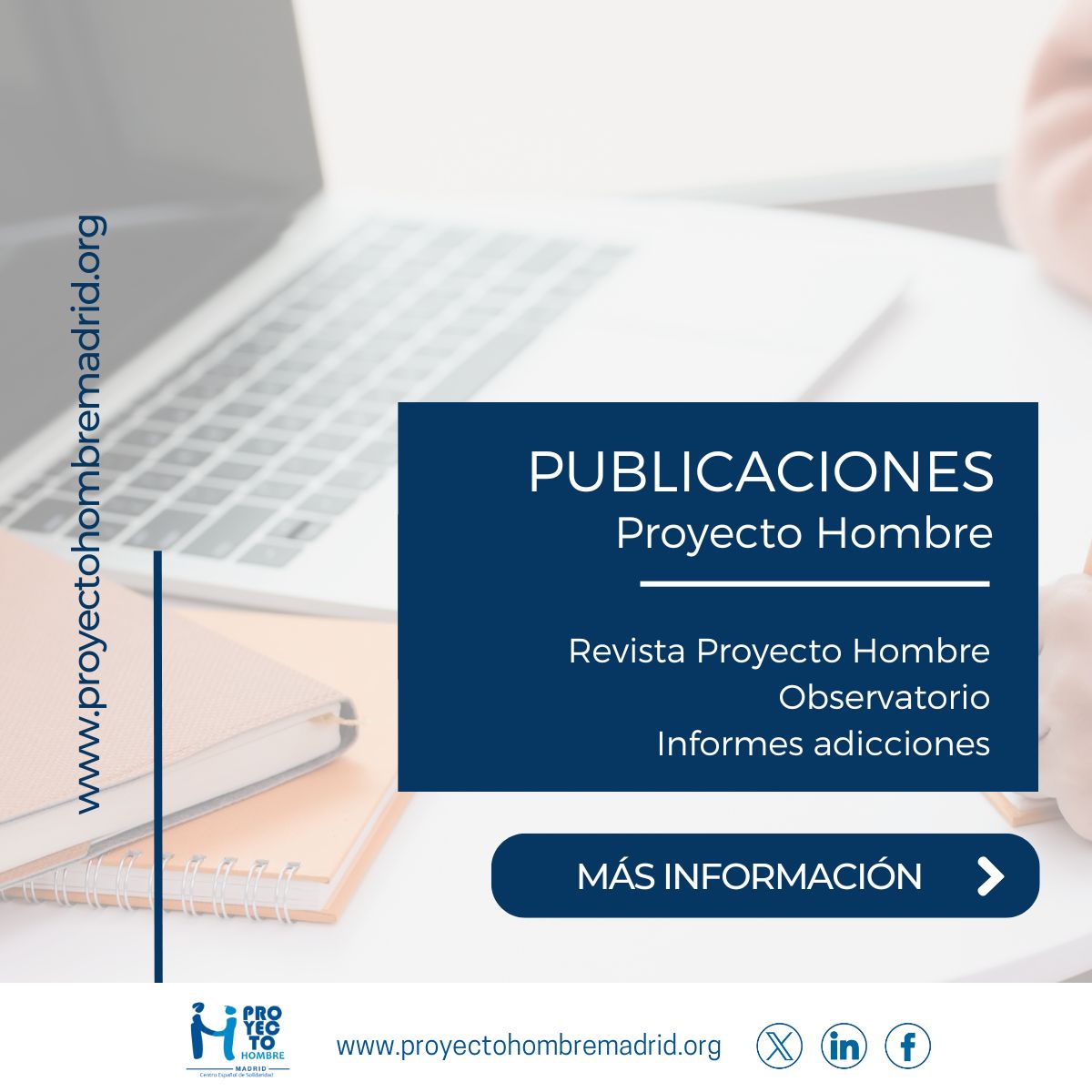 ¿Quieres saber más sobre adicciones? 

En nuestra página web encontrarás informes y documentos que abordan la situación actual de las adicciones en España. 

También podrás leer la Revista y el Observatorio Proyecto Hombre. 

🔗 bit.ly/44SAvax

 📞 915420271