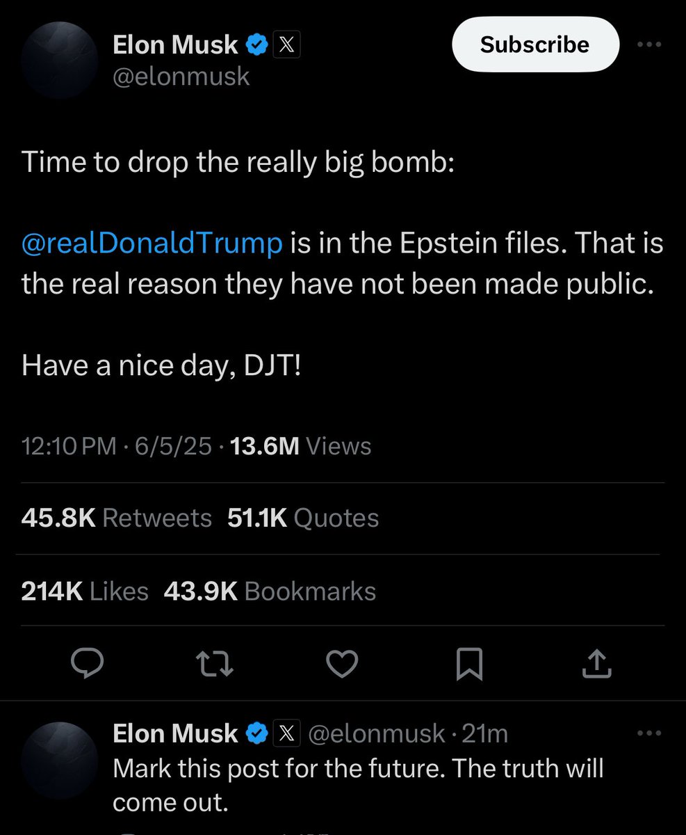 Hey <a href="/elonmusk/">Elon Musk</a>, wanna prove you are on the Epstein victims' side?

Help us take King Pedo to justice. You know he's in the files.

You got him elected, you take him down.