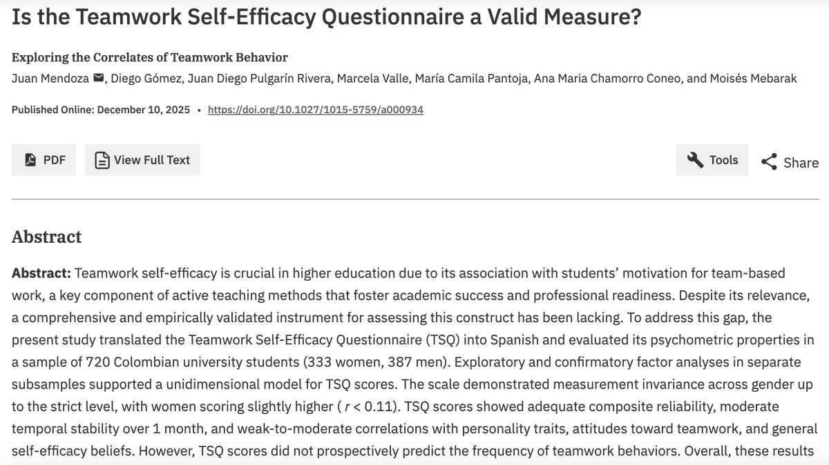 European Journal of Psychological Assessment tweet media