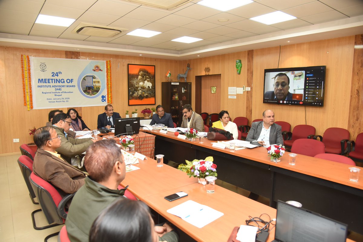 24th I.A.B Meeting Institute Advisory Board Committee at R.I.E RIE Bhopal. <a href="/EduMinOfIndia/">Ministry of Education</a> <a href="/dpradhanbjp/">Dharmendra Pradhan</a> <a href="/ncert/">NCERT</a> <a href="/ciet_ncert/">CIET-NCERT</a> <a href="/ProfSaklani/">Prof. Dinesh Prasad Saklani</a> <a href="/ap_behera/">Dr. Amarendra P Behera</a> <a href="/riebbsr/">RIE Bhubaneswar</a> <a href="/riea_official/">RIE, AJMER (क्षेत्रीय शिक्षा संस्थान, अजमेर)</a> <a href="/RIEMYSURU/">RIE MYSURU</a> <a href="/nerie_ncert/">North East Regional Institute of Education (NERIE)</a> <a href="/DmsBhopal/">PM SHRI DMS,RIE Bhopal</a>