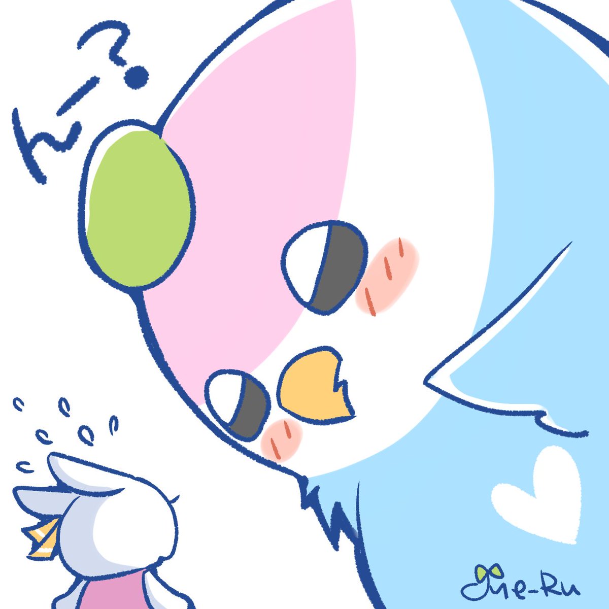 #まめぬん

「ぬんちゃがまめぴょより大きくなって上から見下ろしてるのが見たい」というリクエストをもらったので描いた😊

🩷🤍🩵

#オリキャラ  #ゆるいイラスト
#絵描きさんと繫がりたい