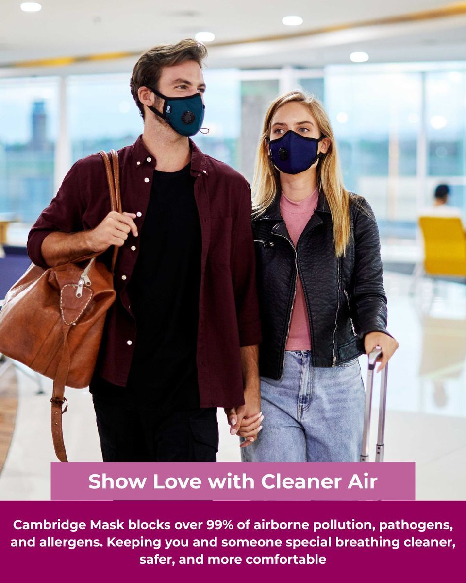 CambridgeMaskCo's tweet image. 💖 Love isn’t the only thing in the air this February. Viruses &amp;amp; pollution peak too. Protect every breath with Cambridge Mask this Valentine’s Day 💙 buff.ly/aTZOg6c 

#FilterFaceMask #BreatheClean #FiltrationTechnology #CambridgeMask