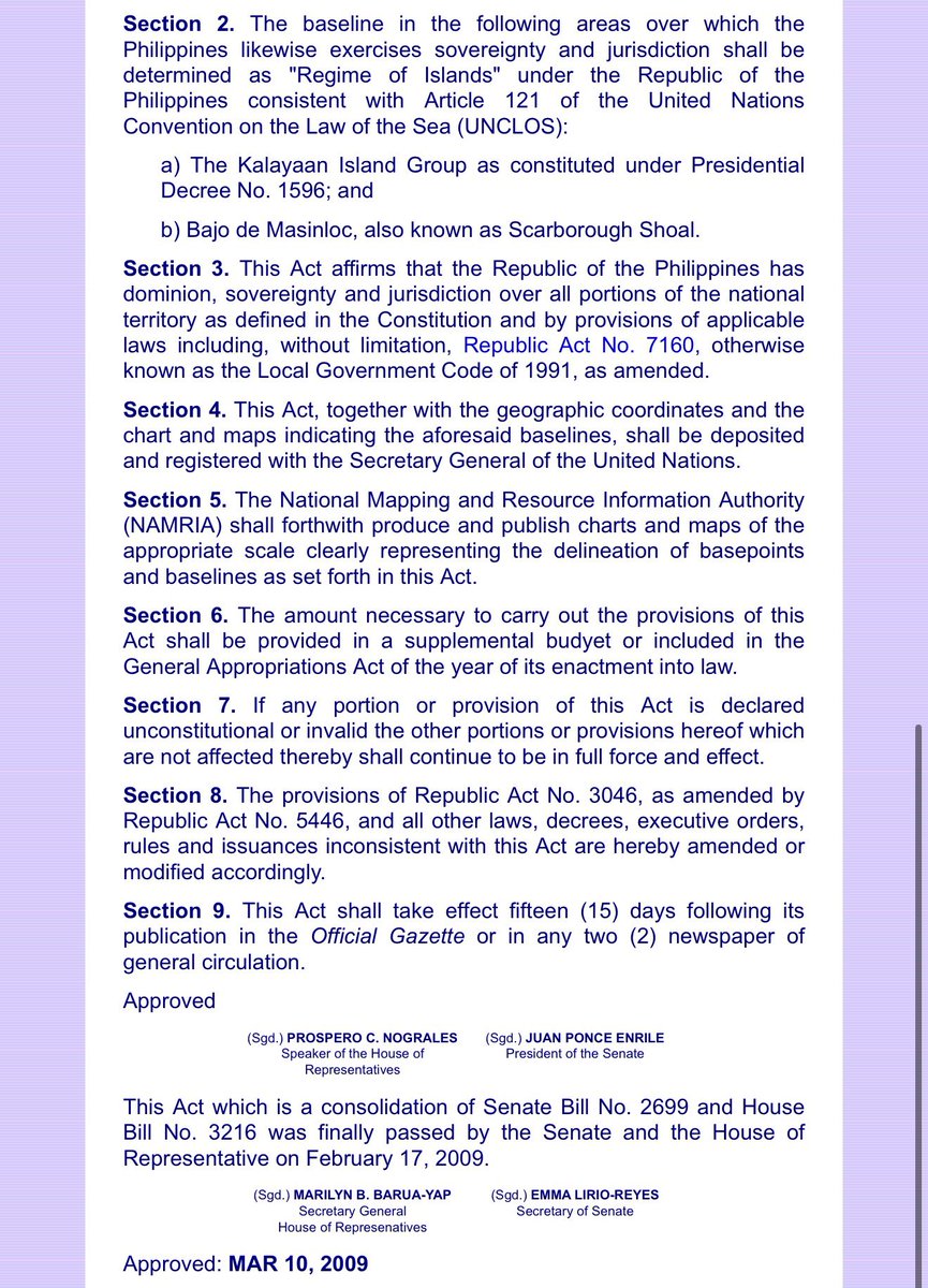 Note:

2009 pa napasa yung batas and may coordinates na nakalagay sa batas.

The law also cited UNCLOS.

Basa-basa pag may time, Senator Marcoleta! 🤪