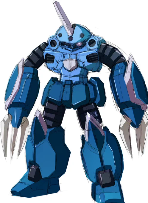 2年前に描いた アスランズゴックの 青色版です 何か EXAMシステムみたいに なってます #ガンダムSEEDFREEDOM #ズゴック #生成AI