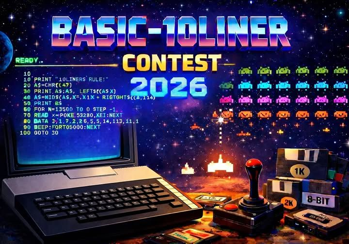 CPCGAMINGDEMOS's tweet image. Its back for a fifteenth year !!!! get involved and code a game in 10 lines of #basic #code #gamedev #8bit #16bit #atari #c64 #plus4 #vic20 #zxspectrum #amstrad #msx #amiga @vectrex #sanyo #oric #thomson #enterprise #acorn #bbcmicro #dragon #pet #samcoupe #tandy #awesomeness
