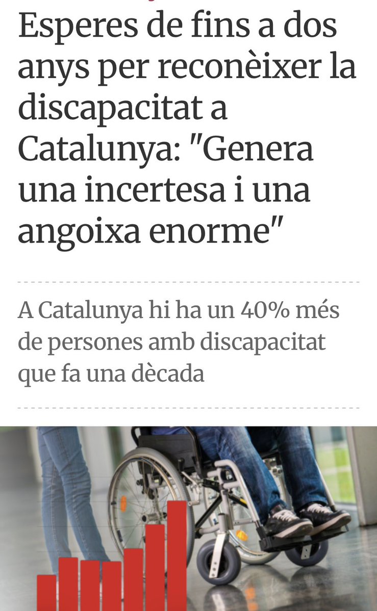 viquirepublica's tweet image. Dies d’espera per valoració de la discapacitat: (2019/2025)

• Girona: 400 dies d'espera. Un 413% més en 6 anys
• Lleida: 540 dies d'espera. Un 250% més en 6 anys
• Tarragona: 505 dies d'espera. Un 150% més en 6 anys.
• Barcelona: 505 dies d'espera. Un 167% més en 6 anys.…