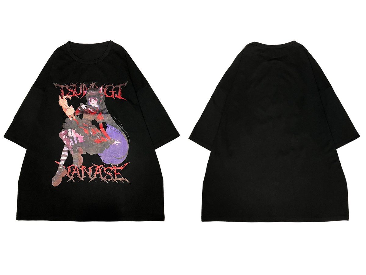 七瀬つむぎ×PSYCHO NATION×ゲキクロ コラボ・オーバーサイズ・Tシャツ