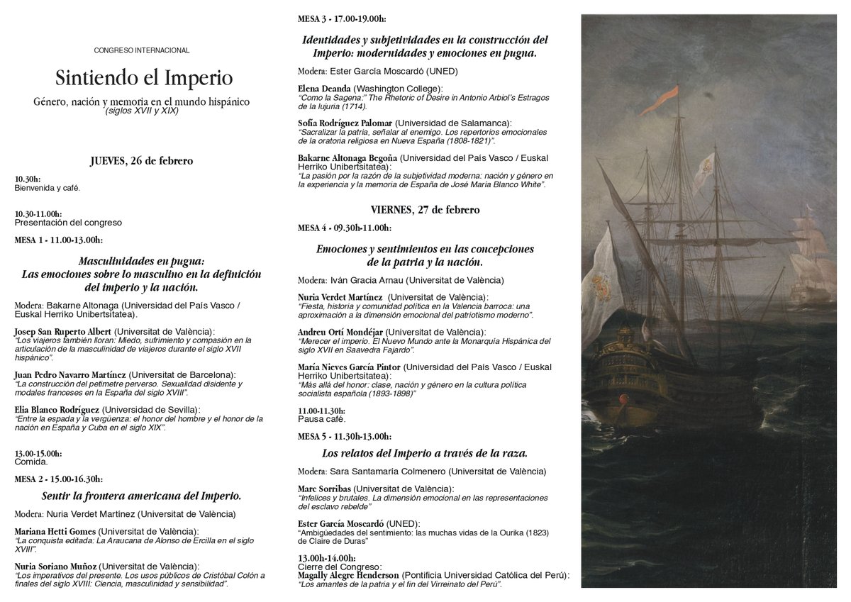 ⚡️Anunciamos el programa del congreso 🌍 del 26 y 27  de febrero⚡️ ¡Gracias a todo el equipo y a los que colaboráis con <a href="/emoderUV/">EMODER</a>! <a href="/josanru1/">Josep San Ruperto</a> <a href="/NuriaVerdet/">Nuria Verdet Martínez</a> <a href="/ModernoNoSoy/">Juan P. Navarro Martínez</a> <a href="/marihetti/">Mariana Hetti</a> <a href="/LaDesficiosa/">Ester García</a> <a href="/MagaAlegreH/">Magally Alegre Henderson</a> <a href="/AndreuOrtiMon/">Andreu Ortí Mondéjar</a> <a href="/HistoriaMod/">Àrea d'Història Moderna - Universitat de València</a> <a href="/FacGeoiH/">Facultat Geografia i Història UV</a> <a href="/siglo_18/">SEESXVIII</a> <a href="/TramosXIX/">TRAMOS. Género, política y emociones en el S. XIX</a> <a href="/Fehm_hmoderna/">Fundación Española de Historia Moderna</a>