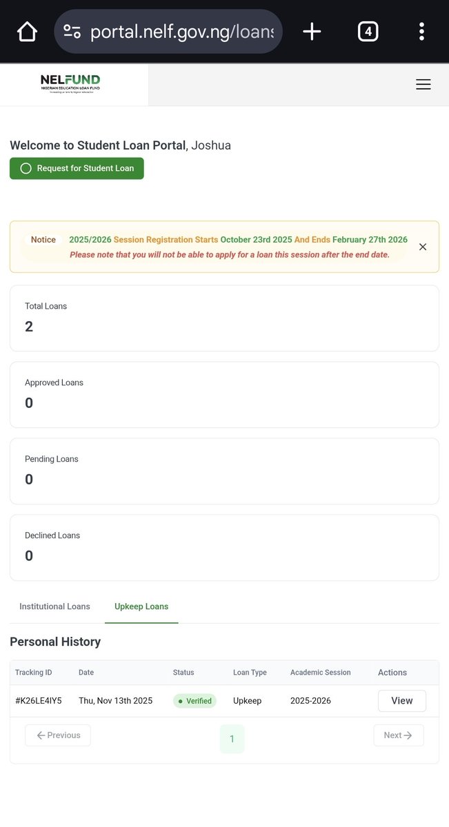 web3Joshyy's tweet photo. @NELFUND Good day, With so much pain in my heart i write this ticket, I applied for the loan since  November 13th 2025, today is February 2nd 2026 and yet my loan have not been disbursed or approved. Even fees not paid nor the monthly stipend. https://t.co/VwyPKD8w2d