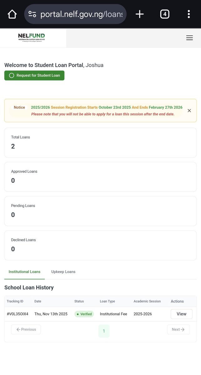web3Joshyy's tweet photo. @NELFUND Good day, With so much pain in my heart i write this ticket, I applied for the loan since  November 13th 2025, today is February 2nd 2026 and yet my loan have not been disbursed or approved. Even fees not paid nor the monthly stipend. https://t.co/VwyPKD8w2d