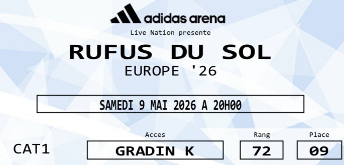 clmentAuguste2's tweet photo. Hey ! I’m selling 2 tickets for Paris 09 may 2026

Same price : 80€ each

Thanks ;) https://t.co/wVIvj5rMvl