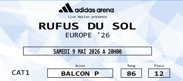 clmentAuguste2's tweet photo. Hey ! I’m selling 2 tickets for Paris 09 may 2026

Same price : 80€ each

Thanks ;) https://t.co/wVIvj5rMvl