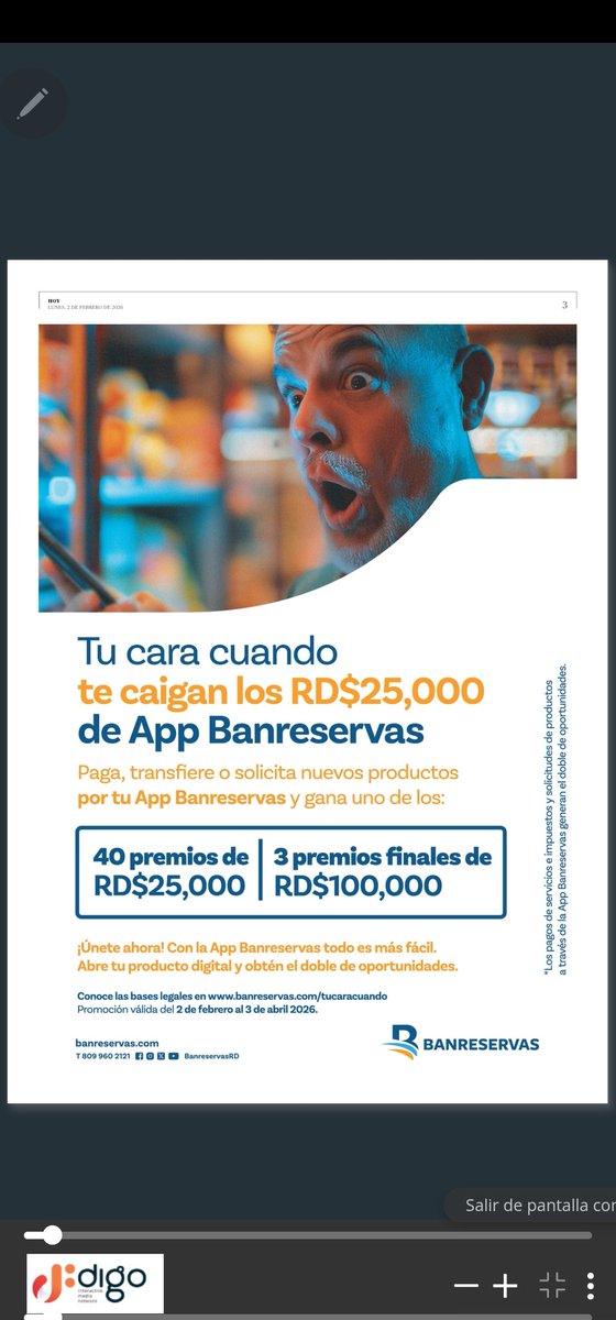 Weeepa!!!.
La App Banreservas te pone a ganar!!!.

<a href="/BanreservasRD/">Banreservas</a>