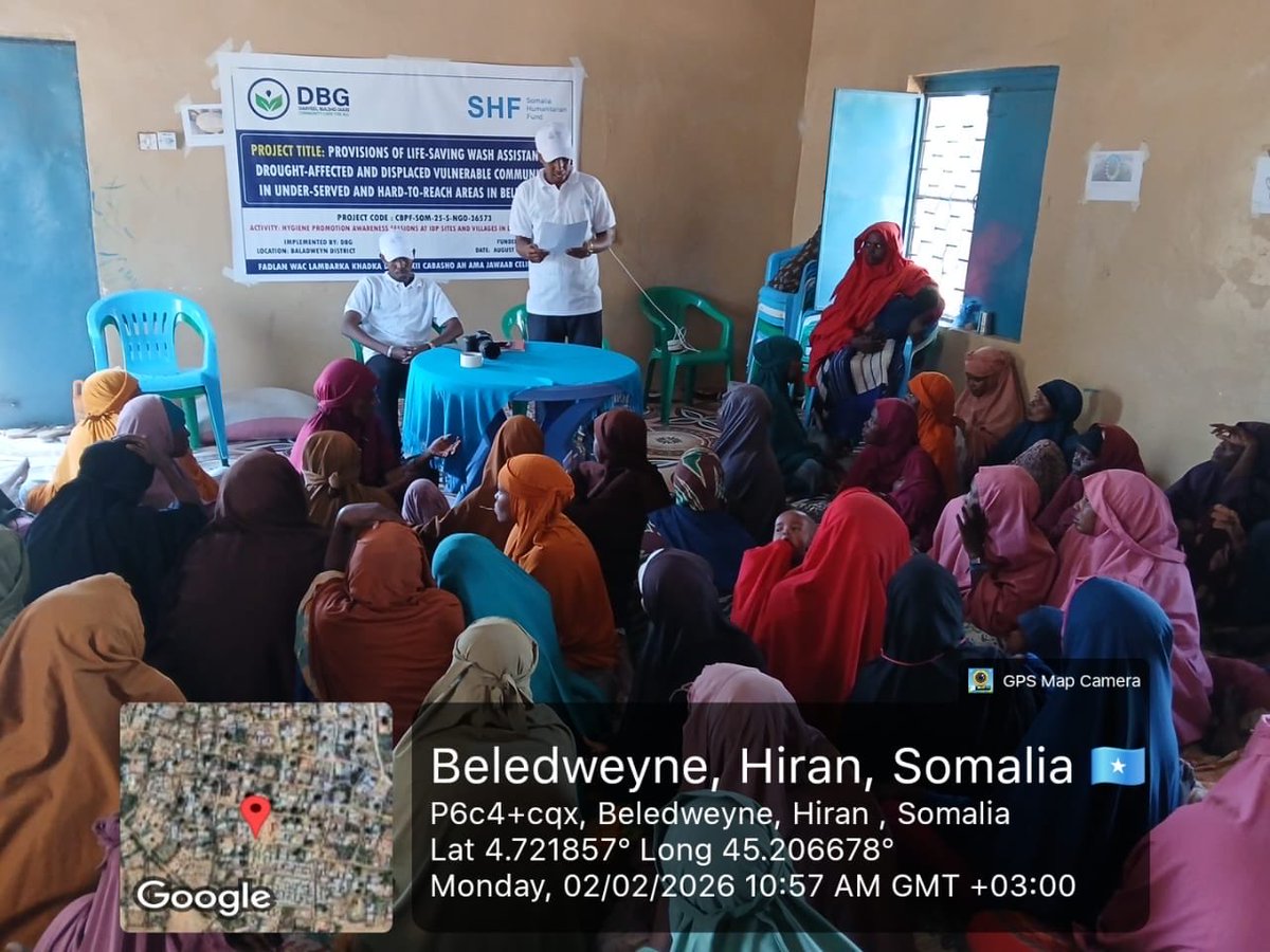 DBGGSomalia's tweet photo. Today’s hygiene awareness session focused on protecting both mother and baby. We taught expectant mothers how good hygiene reduces the risk of UTIs and skin infections, which are major causes of low birth weight and premature labor. Thank you for supporting this vital health edu https://t.co/f04V3mGyzi