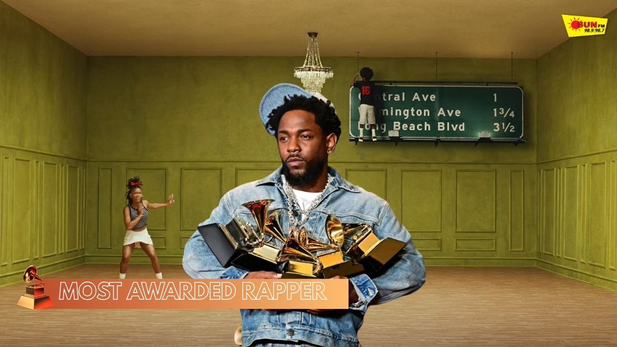 sunfmlk's tweet image. 27 Grammy wins 🏆 Kendrick Lamar officially rewrites history!!

#KendrickLamar #GRAMMYs2026 #GRAMMYs #rapper #SunFM