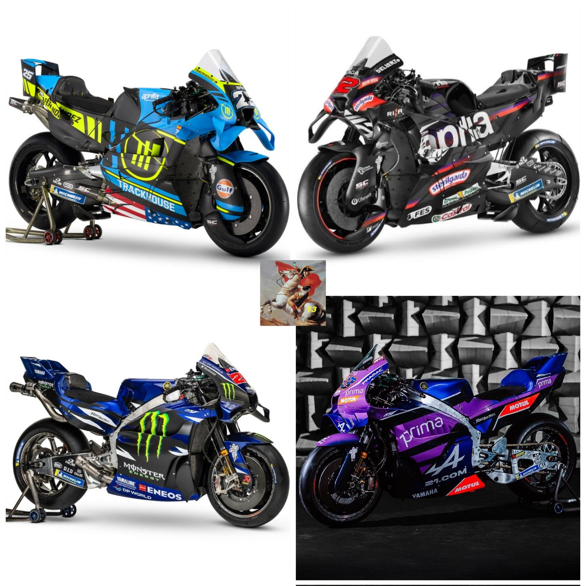 ACavalMaldonado's tweet photo. CHOOSE YOUR FIGHTER @ducaticorse @vr46racingteam @gresiniracing @LCRHondaTeam @hrc_motogp @ktmfactoryracing @tech3racing @trackhousemotogp @aprilia @yamahamotogp @pramacracing https://t.co/GEOMQtJPq4