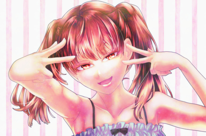 「ツインテールいぇーい💗」