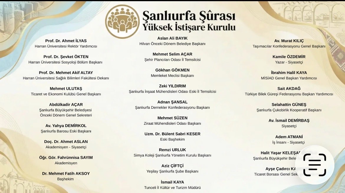 Şanlıurfa Şûrâsı tweet media