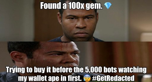 anujaiii's tweet photo. The worst feeling in crypto isn’t losing money.
It’s finding a gem, but knowing if you buy it, 10 sniper bots will front-run you instantly. 🤖🔫
Transparency is a bug, not a feature.
Privacy fixes this. 🛡️
@fhenix @RedactMoney #GetRedacted