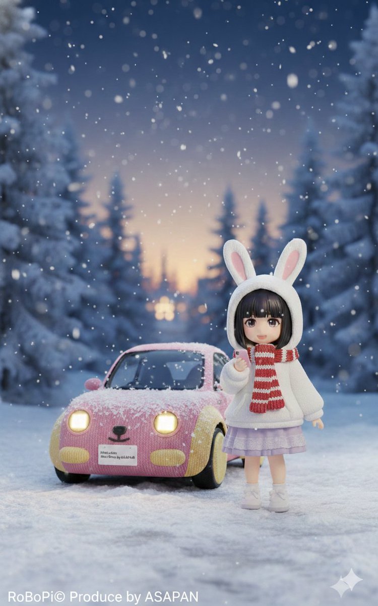 ASAPAN777's tweet photo. 新作:雪の日のRoBoPi❄️
マフラーを巻いて、愛車と一緒に冬の街へ。
質感や空気感にこだわって制作しました。
降り積もる雪と、お気に入りのピンク。
寒い冬も、RoBoPiと一緒なら心まで温かくなりそう❄️
Produce by ASAPAN
#RoBoPi #ASAPAN #デジタルアート https://t.co/B1sgSAx8vG