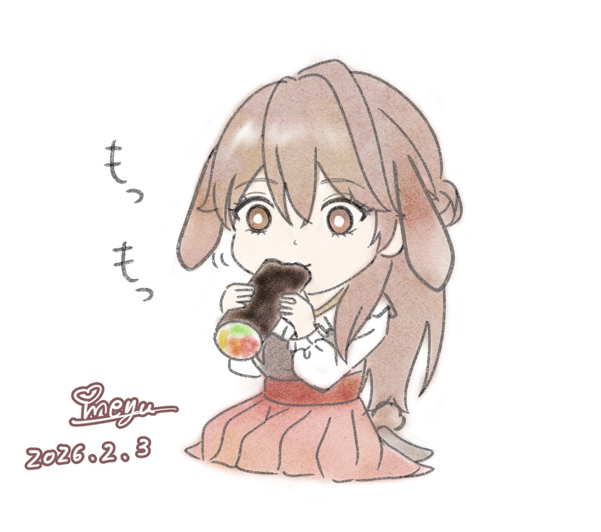 meyu28lovemm's tweet photo. 真剣に黙々と恵方巻きを食べるエマちゃんうさぎ🐇

#イケプリFA https://t.co/aM8cCrh5HD