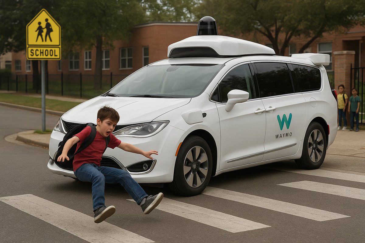 Un #Robotaxi de #Waymo #Atropella a un niño a la #Entrada del #Colegio. La #Compañía dice que reaccionó + rápido de lo que lo habría hecho 1 persona share.google/A8NhqioVvjdrY4…
#Vergonzoso
<a href="/FAAT_Andalucia/">FAAT ¦ Federación Andaluza de Autónomos del Taxi</a>
<a href="/EliteTaxiTF/">Élite Taxi Tenerife</a> 
<a href="/taxiyellowblack/">Edgar Taxi #MejorenTaxi</a> 
<a href="/Lanubirt/">PiPi lanubirt 👠 5.0</a> 
<a href="/Mariluzfri/">Mariluz</a> 
<a href="/EliteTaxiMadrid/">𝐄́𝐋𝐈𝐓𝐄 𝐓𝐀𝐗𝐈 𝐌𝐀𝐃𝐑𝐈𝐃</a>