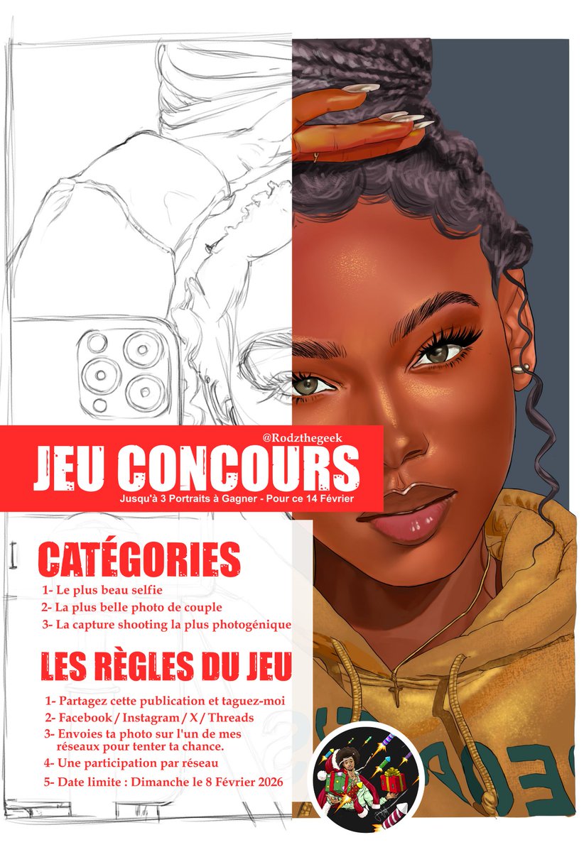 Rodzthegeek's tweet photo. 💞 1 partage + 1 tag + 1 Photo ib = Une participation 💕
J'attends la tienne, pour essayer de gagner ton portrait gratuit made by the Xtreme artist 🌸✍🏼✨

Multiplie tes chances sur mes autres réseaux 👉🏼https://t.co/QukrD5jcwW

Joyeux lundi sein les amis et bon début de semaine💝 https://t.co/bfsKPNMlfy