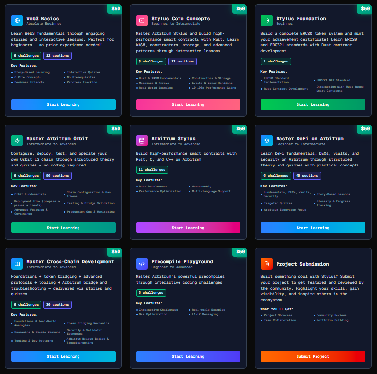 xcan_arbitrum's tweet photo. Getting started with @arbitrum often feels fragmented.

Docs here, tutorials there, no clear sense of what to learn first or what comes next.

This is the learning path we built to fix that.

🧵 https://t.co/PACaNUBXBZ