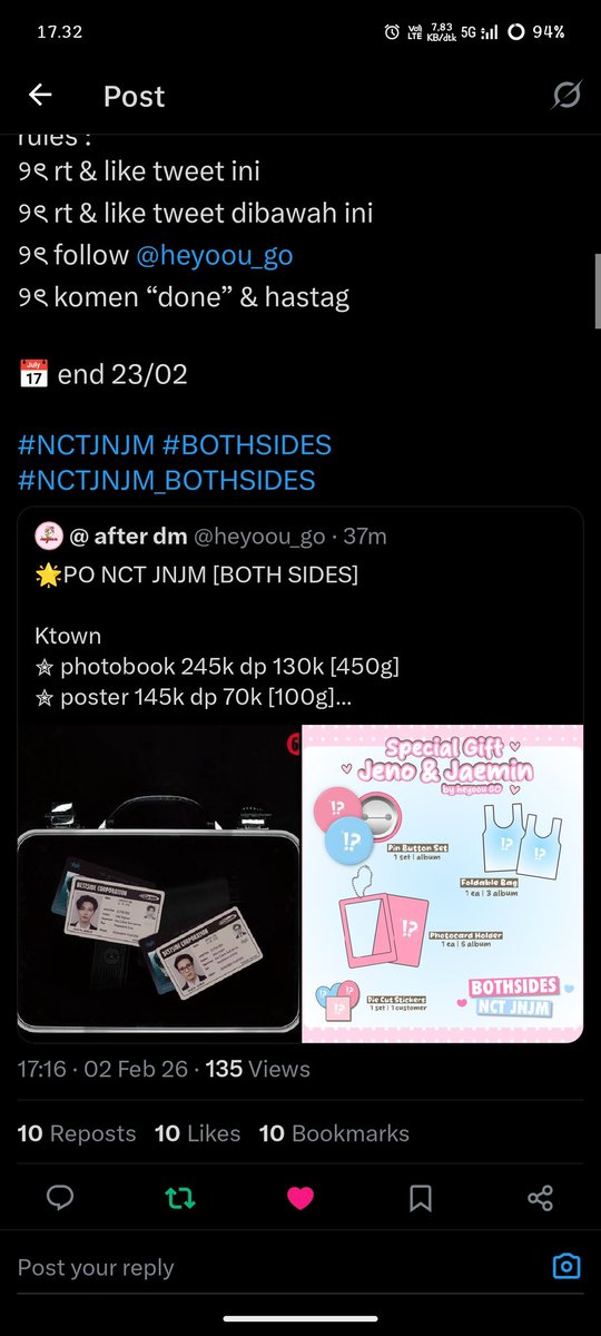 hc_rj623's tweet photo. @heyoou_go Done, wish me luck 🙏🏻✨

#NCTJNJM #BOTHSIDES #NCTJNJMBOTHSIDES https://t.co/Ze0lr2Fhut