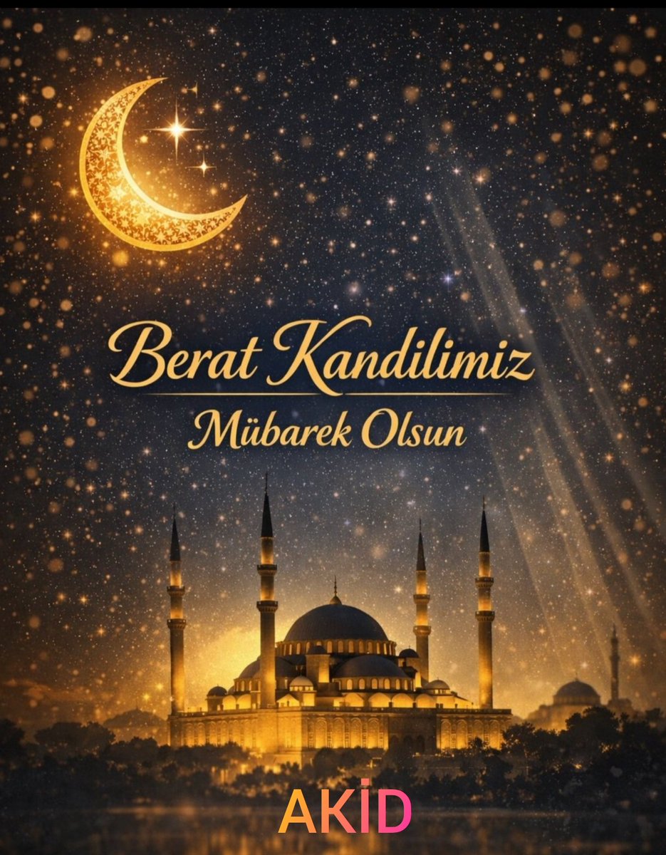 Berat Kandilimiz mübarek olsun.
Rabbim dualarımızı kabul, memleketimizi huzurla doldursun. 

<a href="/birsengunay02/">Birsen Günay</a> Akid Başkanı