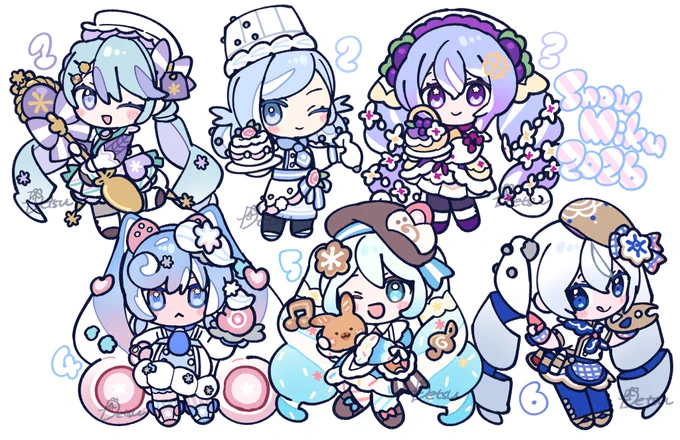 本祭前に滑り込み候補ちゃんズ…!好きなモチーフなので描いてて楽しかったです #雪ミク2026