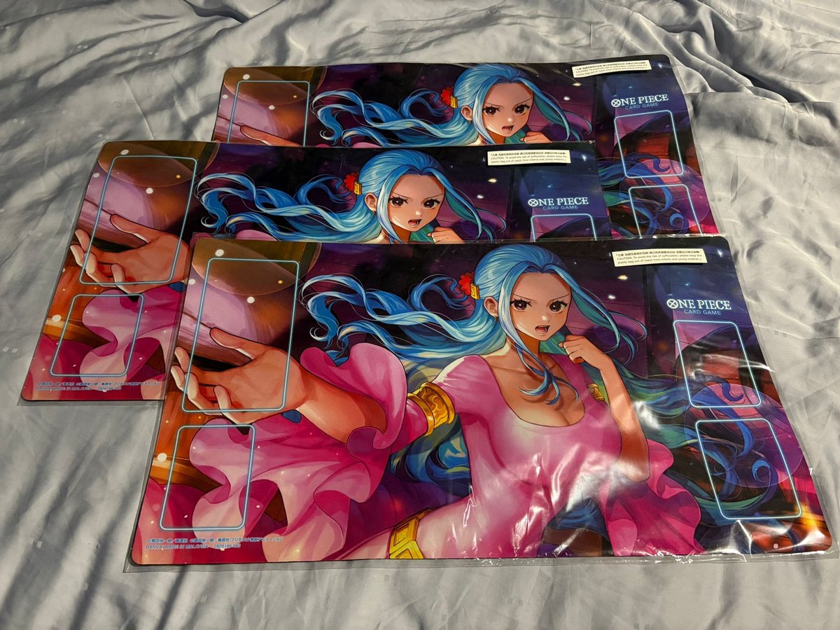 Giving away 3 Official Nefertari Vivi Playmats! 💙
With prices crazy high lately, I wanted to give back to this amazing community. Planning even more giveaways in the coming weeks!

To enter you must follow me,  Like, Retweet, and Comment your favorite OPTCG moment (epic pull you