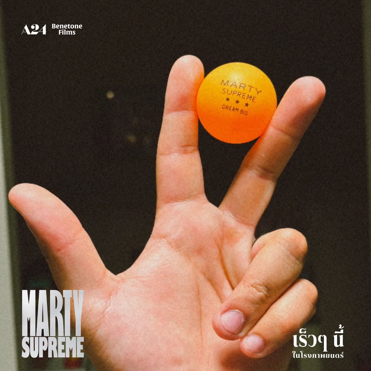 houseSamyan's tweet image. ฝันให้ใหญ่ เล่นให้สุด สู่ความยิ่งใหญ่
ผลงานมาสเตอร์พีซเข้าชิงรางวัลออสการ์

MARTY SUPREME🏓
เร็ว ๆ นี้ ในโรงภาพยนตร์ @houseSamyan 

#MartySupreme
#MartySupremeTH
#BenetoneFilms
#A24