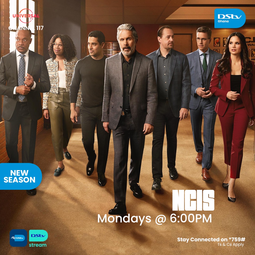 DStv_Ghana's tweet image. Ease into your Monday night with gripping crime drama as NCIS takes over your screen.
Catch it tonight at 6:00PM on Universal TV, Ch. 117. Also available on #DStvStream — download via the App Store or Play Store and link your account. 📲