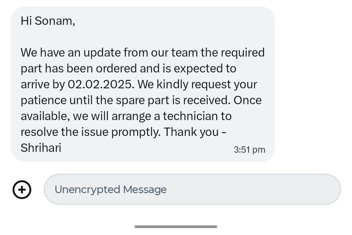 sonamnirkhi2's tweet image. As per ur commitment, my issue was supposed to be resolved today. However, I haven't received any communication so far. I would like to know the exact status—whether you are able to fulfill ur commitment or, if not, kindly initiate a refund for warranty amt I paid. #consumerHelp