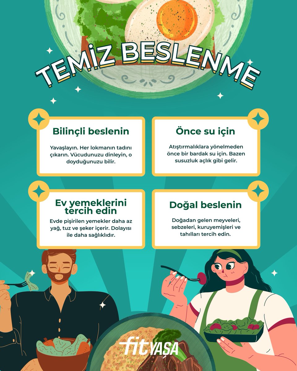 Temiz beslenme; işlenmiş gıdalar yerine doğal, besin değeri yüksek ve dengeli seçenekleri tercih etmektir. Amaç yasaklamak değil, vücudu destekleyen sürdürülebilir seçimler yapmaktır.
#HaydiSenDeFitYaşa