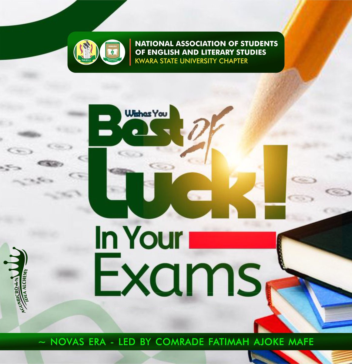 NASELSKWASU's tweet photo. As we begin our examinations today, please remember to stay calm and focused. Read every question carefully before answering, manage your time wisely, and don’t panic if a question looks unfamiliar, move on and return to it later. Trust what you’ve studied &amp; write clearly

#NOVAS https://t.co/5REVruEX2K