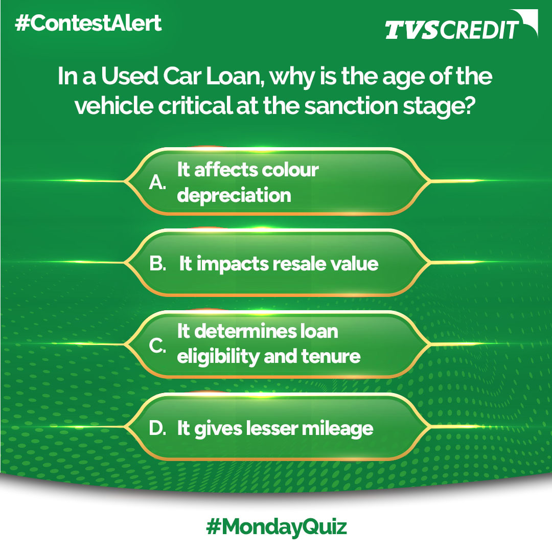Do you know why the age of a vehicle matters when applying for a Used Car Loan? Test your loan awareness with this #MondayQuiz.

Drop your answer in the comments and see who really understands how used car loans work. 👇

Tag your friends too and challenge them to play along,