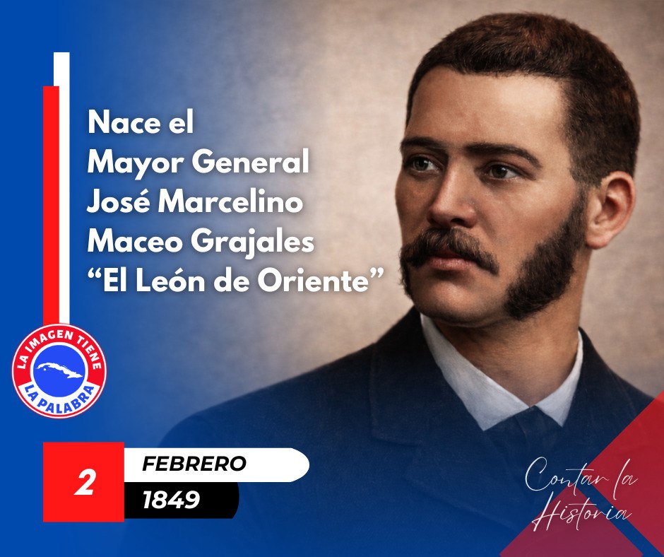 El 2/2/1849, nace José Maceo Grajales,  gran amigo de Martí, participó en las tres guerras, estuvo en más de 500 combates.
Alcanzó los mayores honores, de soldado llegó a Mayor General. Antonio, lo consideraba entre los hombres más valientes.
#CubaEstáFirme
