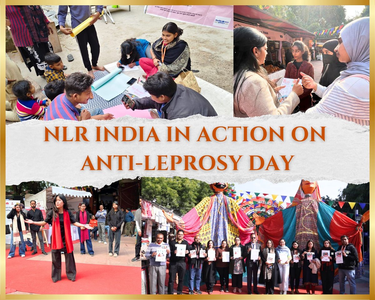 NLRIF_'s tweet photo. On the occasion of Anti-Leprosy Day, NLR India actively engaged communities across multiple states to spread awareness and break the stigma around leprosy.
In Delhi, NLR India, in collaboration with the Delhi School of Social Work, organised a skit, poetry recitation. https://t.co/a9qeJPrFRd