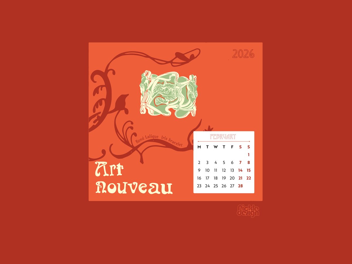 pickledesign's tweet photo. One of my favourites from our 2026 Art Nouveau calendar! The Iris Bracelet by René Lalique - gold, opal and enamel, stunning. You can download our illustration for free at our website :) https://t.co/EGEJYsirBH https://t.co/wRJmSvaqJl