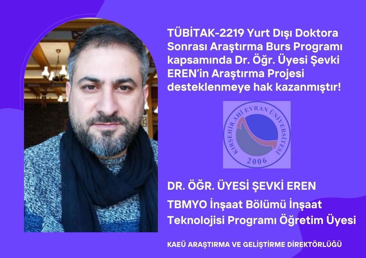 TÜBİTAK’tan Dr. Öğr. Üyesi Şevki EREN’in Araştırma Projesine Uluslararası Destek!

Değerli Akademisyenimizi tebrik eder, ABD’deki bilimsel araştırmalarında başarılar dileriz.