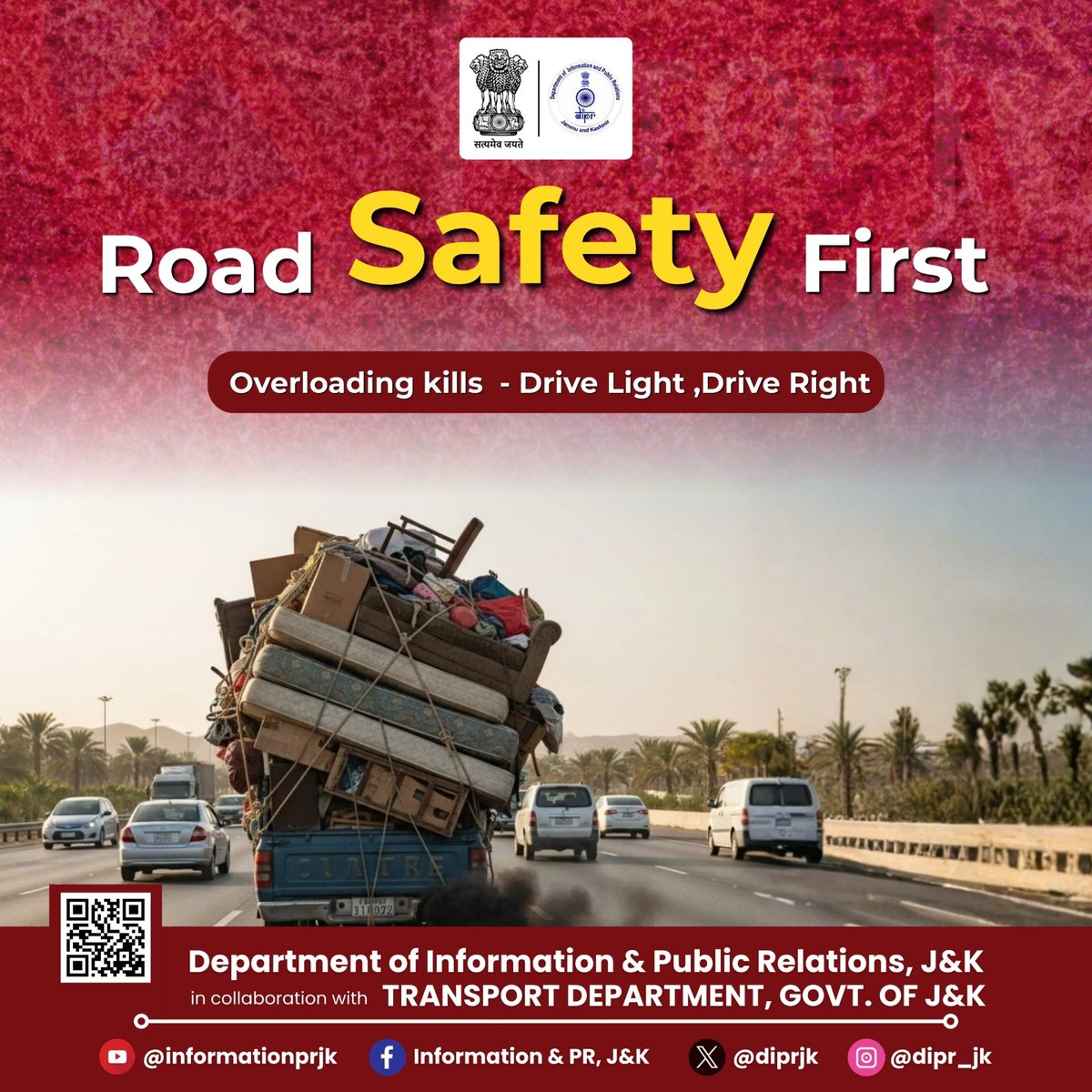 diprjk's tweet photo. 🚦 **Road Safety First!** 🚦
🚫 Overloading puts every life at risk on the road.
🚗 One extra passenger can turn fatal — don’t take the chance.
👉 Say NO to overloading. Save lives.
#RoadSafetyFirst
#NoOverloading
#SafeRoads
#DriveResponsibly
#SaveLives @OfficeOfLGJandK @CM_JnK